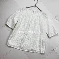 【匿名配送】フォールドミルズ 半袖　レース　トップス　白　ホワイト　コットン　綿