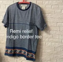 希少/Remi relief indigo border tshirt✳︎✳︎