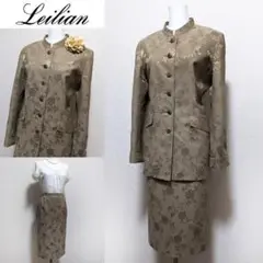〇【美品】レリアン　シルク混　セレモニースーツ　セットアップ　花□