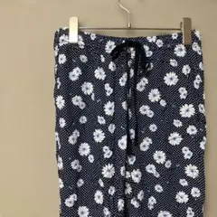 【記名あり】トップバリュ　花柄ルームウェア(L)ネイビーリラックスウェアパジャマ