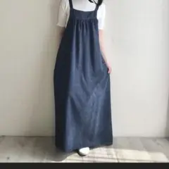 ストーンウォッシュデニムルーズワンピース 128cm ジャンバースカート