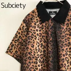 Subciety　レオパード　豹柄　アニマル柄　猫目　ポロシャツ　ロカビリー　M