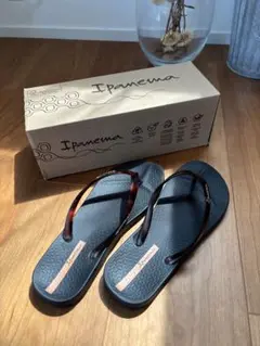 Ipanema イパネマ　ビーチサンダル 23cm ブラック　べっ甲柄