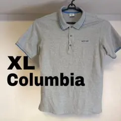 Columbia　コロンビア　ポロシャツ　メンズ　XL　　グレー　半袖　青ライン