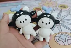 クマのキャラクター 樹脂製フィギュア 2体セット