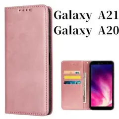 Galaxy A21 A20 手帳型 スリム ギャラクシー ケース ピンク