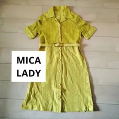 MICALADY イエロー　レトロ　ワンピース