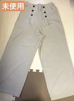 【未使用】パシオス　ベージュワイドパンツボタン付き