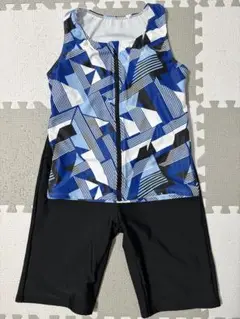 JUSTER 青系幾何学模様 セパレート水着　美品
