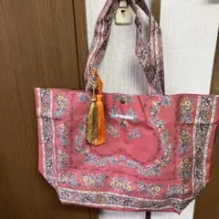 MERCHYND 花柄トートバッグ ピンク