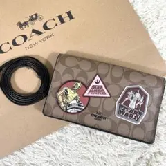 【未使用】コーチ ショルダーウォレット スターウォーズコラボ PVC レザー