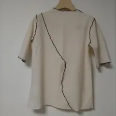 値下げ中【PUBLIC TOKYO】 ヨウリュウメローTシャツ 緑縁取 ベージュ