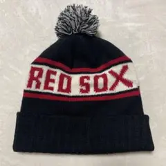 美品 クーパーズタウン MLBボストン レッドソックス ニット帽 ポンポン付き