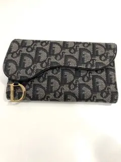 dior クリスチャンディオール トロッター サドル 三つ折り長財布