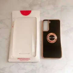 Galaxy s21 用 ケース ギャラクシー リング付き ブラック
