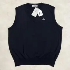 未使用 BLACK&WHITE ブラック&ホワイト Vネック ニットベスト LL