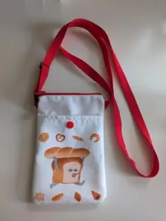 パンどろぼう ポーチ 赤ストラップ
