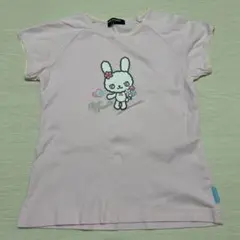 pom ponette ポンポネット ウサギ刺繍ピンクTシャツ M 150cm