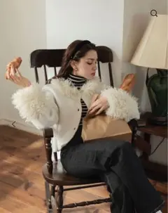 RANCLIC poodle sleeve knit cardigan