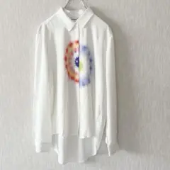 新品 タグ付きDesigual 幾何学模様 ビスコースシャツ カラフル 長袖