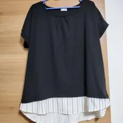 黒と白の半袖チュニック 3L