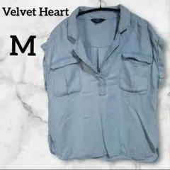 Velvet Heart【 M】デニム シャツ 100%テンセル　ライトブルー