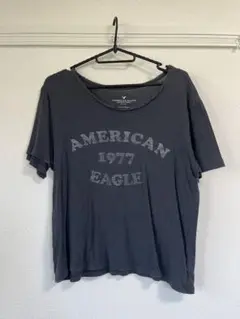 American Eagle 1977 Tシャツ ダークグレー　ダメージ加工