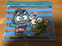 スシロー×はぴだんぶい クリアポーチ ハンギョドン けろっぴ