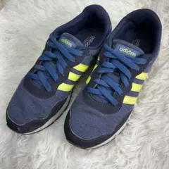 アディダス adidas スニーカー ネイビー イエロー 24.5cm