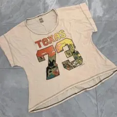 US RAGS TEXASプリントTシャツ 半袖 オフホワイト ヴィンテージ風
