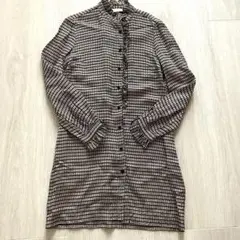 真珠層ボタン♡sandro袖フリルシャツワンピ