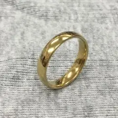 STAINLESS STEEL 4mmラウンドリング ゴールド 18KGP