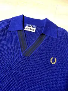 美品　フレッドペリー　MILES KANE コラボ　ポロシャツ　ニット　ネイビー
