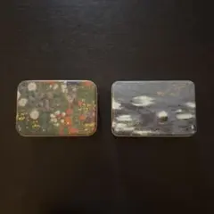 ease クッキー缶 空き缶 モネ 睡蓮 クリムト 農家の庭