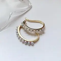 ❤️限定１セット❤️ ゴールド イヤーカフ　　　　小粒パール　両耳用