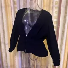 東京ソワール◆ノーカラー ジャケット ブラックフォーマル 喪服