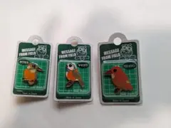 鳥デザイン ピンバッチ 3個セット