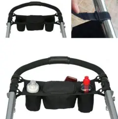 ベビーカーハンキングトレイ吊りバッグ 黒 ワンサイズ