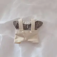 ちびぬい服♡茶色チェックパンツ上下セット
