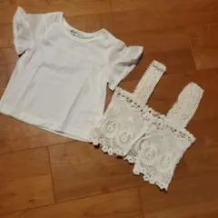 【美品】Allolun ホワイト レース トップス 90　2枚セット