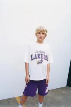 【新品未使用】ZARAキッズ レイカーズ NBA プラッシュ地バミューダパンツ