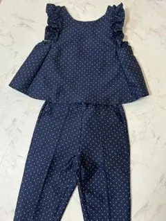 ❤️ネイビードット柄フリルセットアップ　新品！迅速発送！