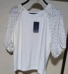 新品　Rag Out ドット柄パフスリーブTシャツ