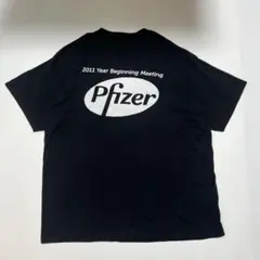 Pfizer ファイザー 企業Tシャツ XL 黒 ブラック 両面 6860