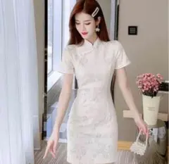 チャイナ服 アイボリー