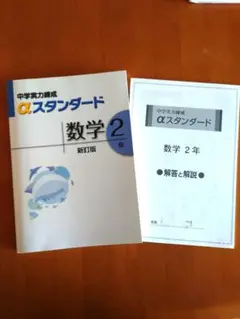 中学実力養成 αスタンダード 数学 2年 新訂版　中古品