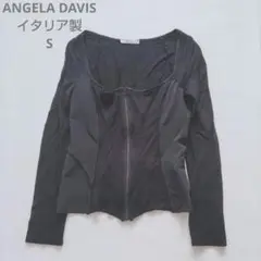 ANGELA DAVIS イタリア製　黒　コルセット　前開き　ファスナー