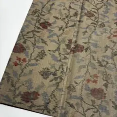 小千谷紬 花唐草 上品な花柄 真綿 着物 正絹 T-8679