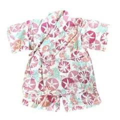 美品　花柄 甚平/LOVE&PEACE&MONEY サイズ90