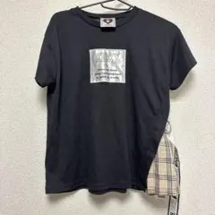 スペースオペラ　ブラック Tシャツ　チェック　150 ロゴ